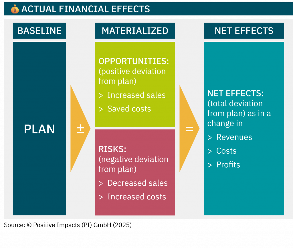 The PI Value & Risk Framework supports you in accounting for the actual financial effects through impacts/sustainability.