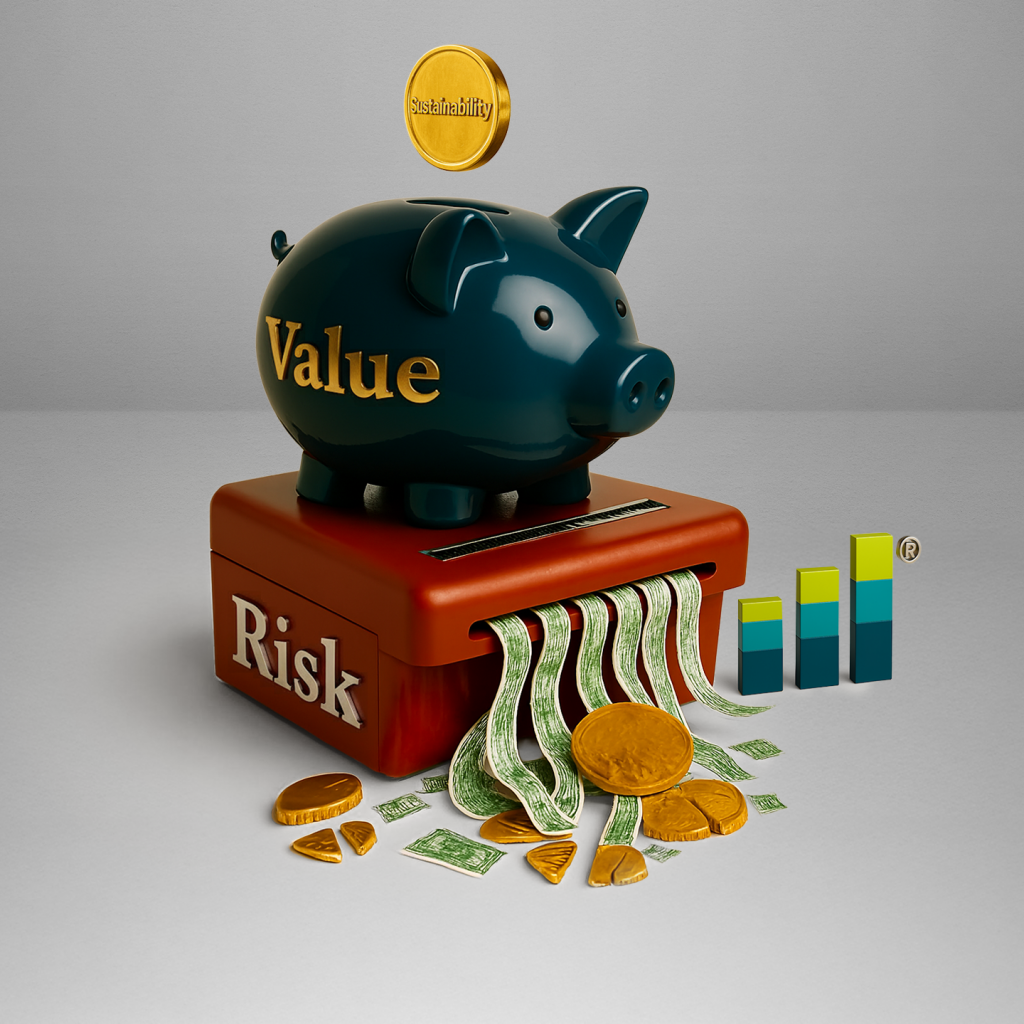 Sustainability/impacts can make a positive contribution to value, reduce risks, but also lead to new costs and risks.